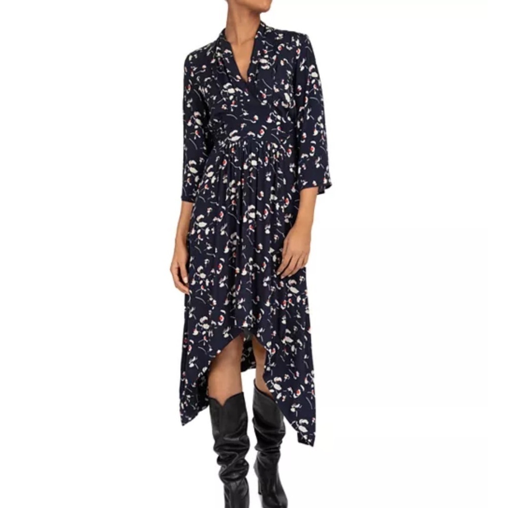 Ba&sh Floral Blue Midi Dress Size Small